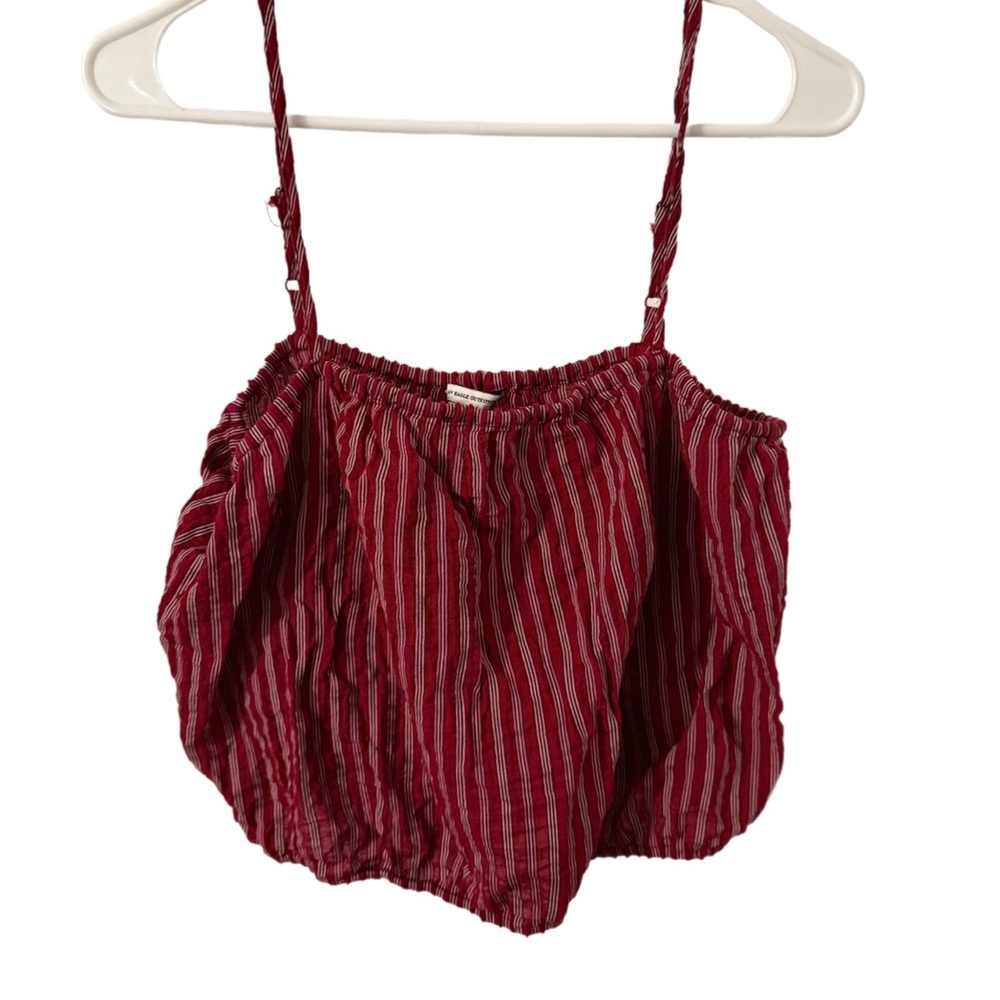 American Eagle Outfitters Red Ruched Camisole Top